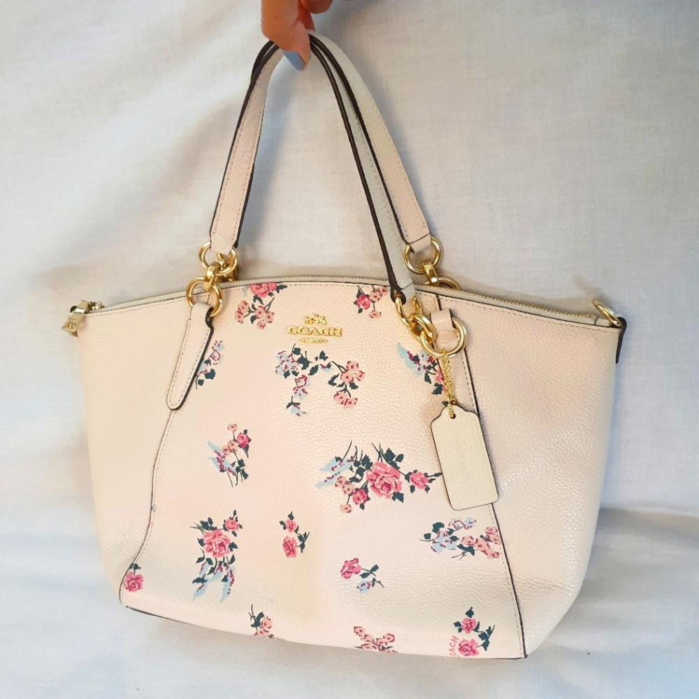Coach Floral Cream Satchel Bag